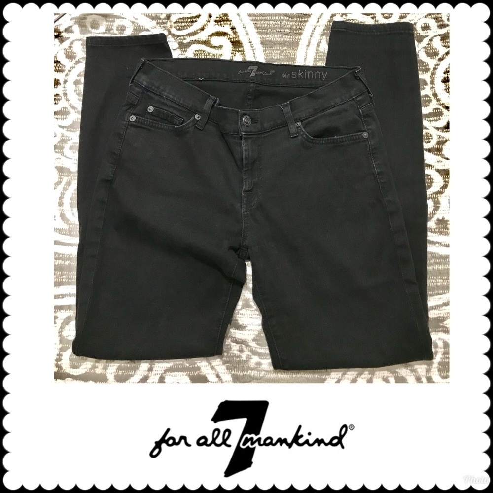 7 for Mankind ‘The Skinny’ Jeans in Black
